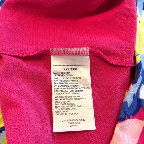 Rafaella Wms 2XL Pink Cosmo Colorful Floral Print Stretch Skort Casual Summer - Picture 4 of 7